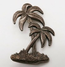 Cute vintage silver tone palm tree brooch - £11.96 GBP
