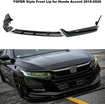 For 2018-2020 Honda Accord Gloss Black Yofer 3Pcs Front Bumper Lip Splitter Kit - £118.15 GBP