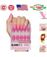 Vibrant Hot Pink Press-On Nails | Reusable Short Oval Kit - 30 Nails in ... - $590.63 MXN