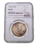 1949-S 50C Franklin Half Dollar Graded by NGC as MS-65, Nice Toning! - $163.40 CAD