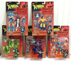 X-Men MONSTER ARMOR Set All 5 COMPLETE Action Figure Toy Biz 1997 NOS Wo... - £96.45 GBP