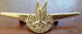 Vintage American Airlines Silver Metal Wings Junior Pilot Lapel Pin - £8.57 GBP
