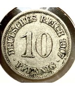 1907 A Germany 10 Pfennig Coin - A0013 - €2,55 EUR