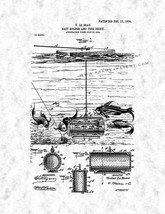 Bait-holder and Fish-decoy Patent Print - Gunmetal - £6.25 GBP+