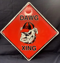 NEW Georgia Bulldogs Dawg Xing Crossing Mascot Logo Metal 12 Inch Sign - £7.42 GBP