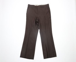 Vtg 70s Streetwear Mens 34x30 Knit Flared Wide Leg Bell Bottoms Pants Brown USA - £94.92 GBP