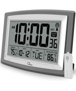Atomic Clock with Outdoor and Indoor Temperature - 12.5 Inch Self-Settin... - $48.26