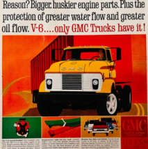 1963 GMC Trucks Advertisement Vintage Automobilia V-6 General Motors DWXX3 - $35.00 CAD