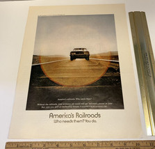 Vintage Print Ad America&#39;s Railroads Economy Car Ephemera 1969 13.5&quot; x 1... - £9.24 GBP