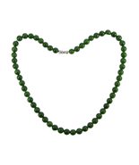 0.3&quot; Certified Hetian Nephrite Jasper Jade Women&#39;s Round Beads Necklace ... - £299.54 GBP