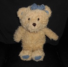 Vintage Oshkosh 96367 Brown / Tan Baby Girl Teddy Bear Stuffed Animal Plush Toy - £19.14 GBP