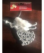 Christmas Ornament Silver Glittery Angel - $217.01 MXN