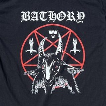 Bathory Black T Shirt Adult Mens Size XL Death Metal Goats Head Pentagram - £14.83 GBP
