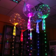3 PCS LED Light Up BoBo Balloons Clear Helium Balloon Party Birthday Decoration - £9.43 GBP