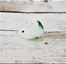 Handmade Glass Whale Pendant White &amp; Green (No Chain Included) - New - $9.99