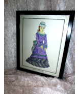 French ladies -- 2 WALL HANGING PICTURES of French dolls, hand colored - £4.64 GBP