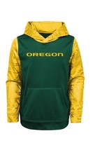 Oregon Ducks Performance Fleece Long Sleeve Hoodie Boys S (5/6) Green Yellow - £18.74 GBP