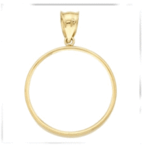 Solid 14k Yellow 4-Prong Coin Bezel for 1  American one dollar  #02 - £60.37 GBP