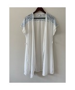 Linea Donatella Robe S/M Sheer Lace Wrap Style White Blue ***Missing Mai... - $34.43 CAD