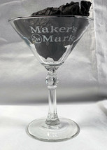 Makers Mark Bourbon Whisky Etched Stemmed Martini Glass 6 oz - £19.42 GBP