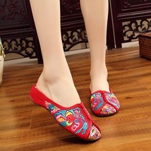 Veowalk Patchwork Women&#39;s Canvas Embroidered Close Toe Slippers Summer Ladies Co - £22.11 GBP