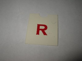 1967 4CYTE Board Game Piece: Red Letter Tab - R - $1.00