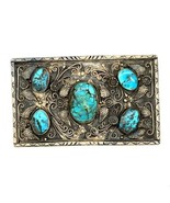 Vintage Signed Sterling Native American Navajo Old Pawn Morenci Turquois... - $16,841.03 MXN