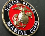 USMC MARINES MARINE CORPS EMBLEM LARGE METAL ENAMEL MOUNTABLE MEDALLION ... - £15.62 GBP