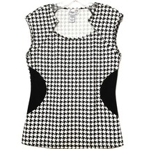 HOUNDS TOOTH CORAZON NECKLINE SLEEVES TOP MEDIUM - $9.50