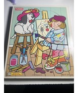 Playskool 5 Piece Puzzle Painting Puppy 1995 Wooden Puzzle - $220.51 MXN