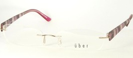 NEW Uber INK PINK GOLD EYEGLASSES GLASSES METAL RIMLESS 54-18-145mm Korea - $27.72