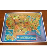 A Picture Map Puzzle of the United States of America 1968 Vintage Wester... - $7.66