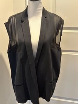 NWOT ALLSAINTS Oversized Open Front Black Vest SZ 8 - £118.43 GBP