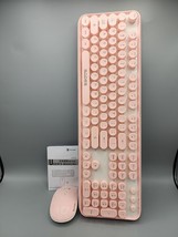 Sades V2020 Wireless Keyboard &amp; Mouse Combo With Round Keycaps 2.4GH Pink w Box - £22.47 GBP