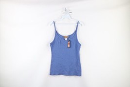 NOS Vintage Y2K Streetwear Womens M Spaghetti Strap Waffle Knit Tank Top T-Shirt - £51.72 GBP