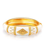 White Enamel &amp; 18K Gold-Plated Rhombus Bangle - $16.99