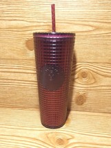 Starbucks 2020 Holiday - Studded Grid Cold Cup Tumbler - Venti - Berry Plum - £43.95 GBP