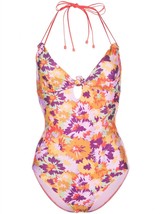 Zimmermann violet knotted 1pc mustard floral swimsuit in Multi - £169.54 GBP