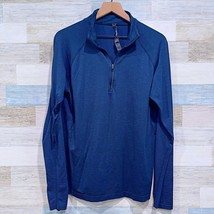 Lululemon Lightweight Mesh Run Half Zip Pullover Navy Blue Raglan Mens L... - £51.89 GBP