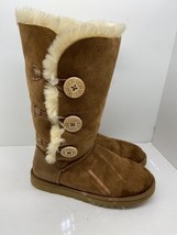 Ugg Bailey Button Triplet Triple Chestnut Tall Boots Womens Size 7 - $30.69