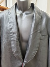 Biarelli Mens Black Snakeskin Leather Single Breasted Blazer Jacket Size Large - $215.00