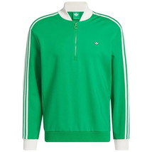 adidas Men&#39;s Originals Golf 3-Stripe Green 1/4 Zip Pullover Sweatshirt L... - $99.89