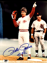 Pete Rose Autographed Signed Cincinnati Reds 4192 Hits 8X10 Photograph w/COA - £47.47 GBP