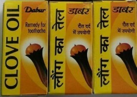 3 pk X Dabur Clove Lavang Laung Oil- Chronic Toothache Ayurvedic Herbal ... - $13.66
