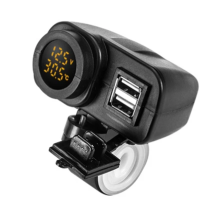 Waterproof Motorcycle 5V 4.2A Dual USB Charger Voltage Display Voltmeter Thermom - £374.15 GBP