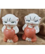 Vintage Pigs Pig Rhinestone Gem Eyes Salt and Pepper Shakers Anthropomor... - $26.06