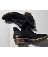 Lucky Brand Baley Ankle Bootie Slip On Perforated Leather Cuban Heel Wom... - €16,95 EUR