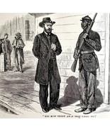 Capt Ulysses Grant Smoking Cigar Woodcut 1868 Civil War Victorian Milita... - $56.24 CAD