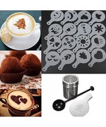Set of 16 Barista Cappuccino Chocolate Stencil Templates for Coffee Latt... - $248.11 MXN