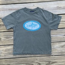 Mini Boden Shark Applique Green Boys Youth Kids Short Shirt Sleeve Size 7-8 - £11.18 GBP